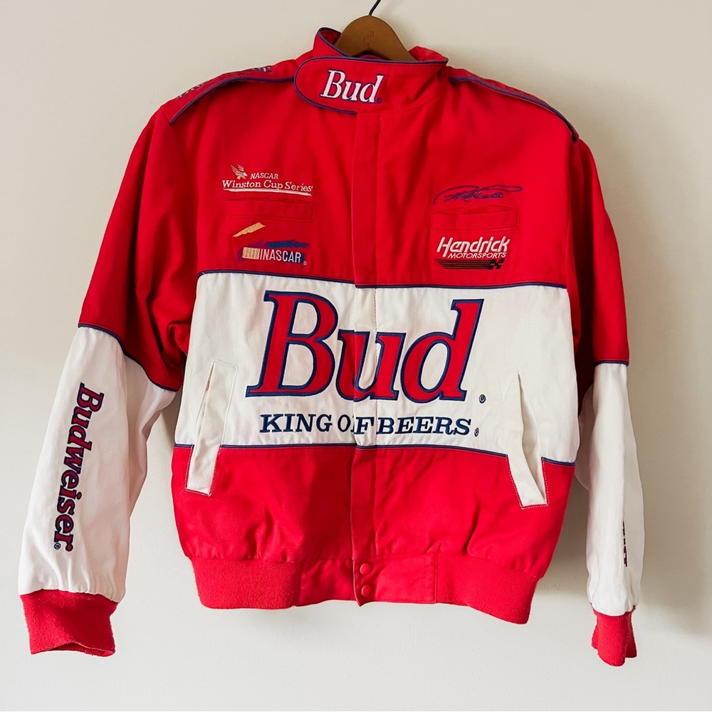 Vintage Budweiser Racing Jacket 90s NASCAR - Picture 2 of 13